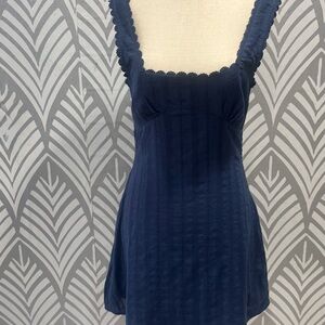 NWOT Princess Polly Deep Blue Dress with Lace Trim